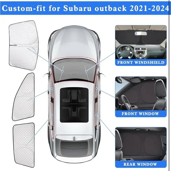 Car🚙Window Custom Sun☀️Shades Outback 2020-2024 Full Set for Total Blackout - Picture 8 of 10